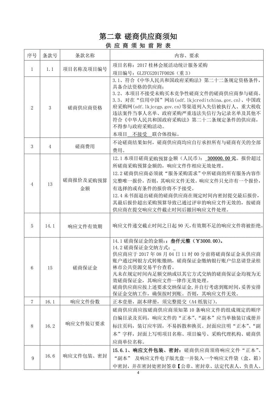 2017桂林会展活动统计服务采购竞争性磋商采购文件_第5页