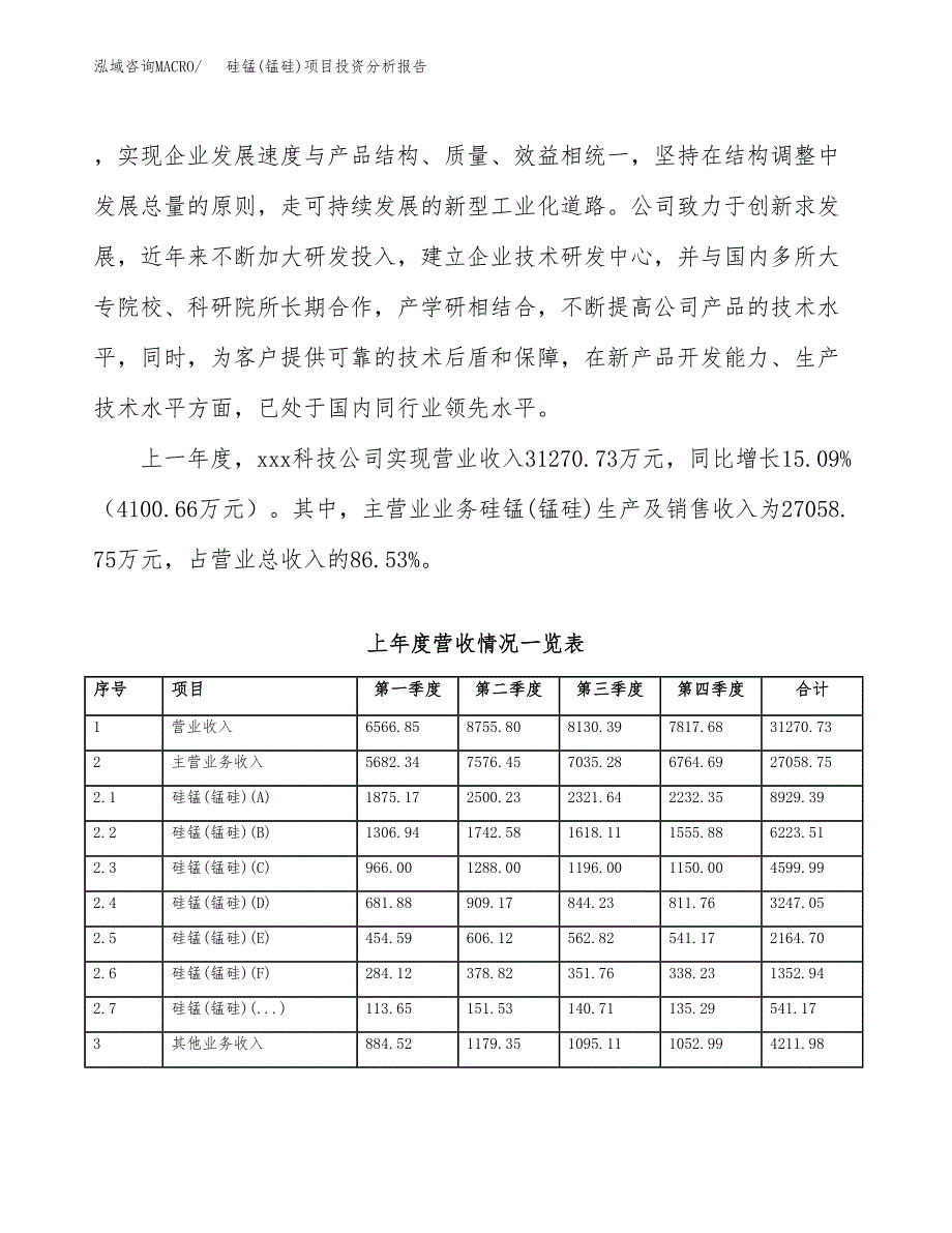 硅锰(锰硅)项目投资分析报告（总投资19000万元）（73亩）_第3页