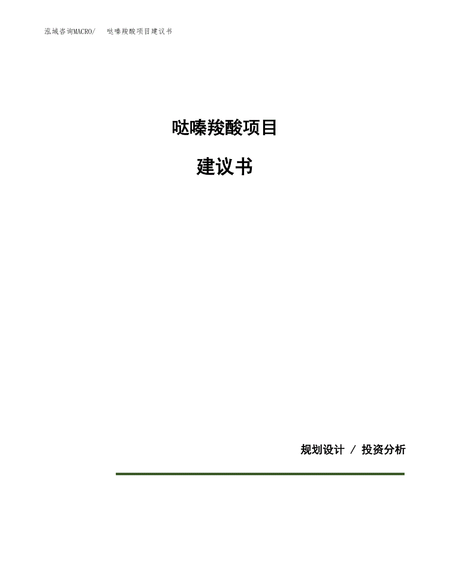 哒嗪羧酸项目建议书（可研报告）.docx_第1页