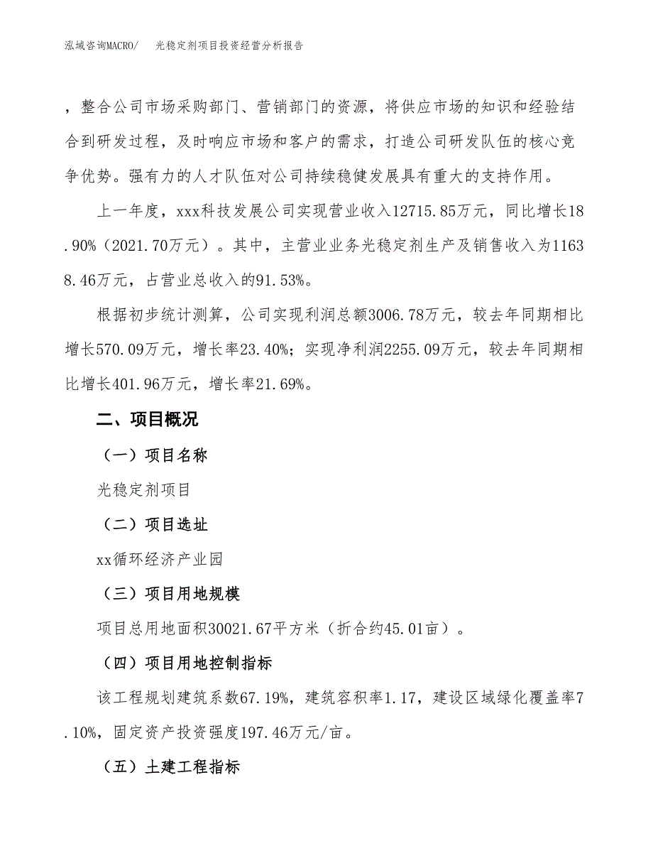 光稳定剂项目投资经营分析报告模板.docx_第3页