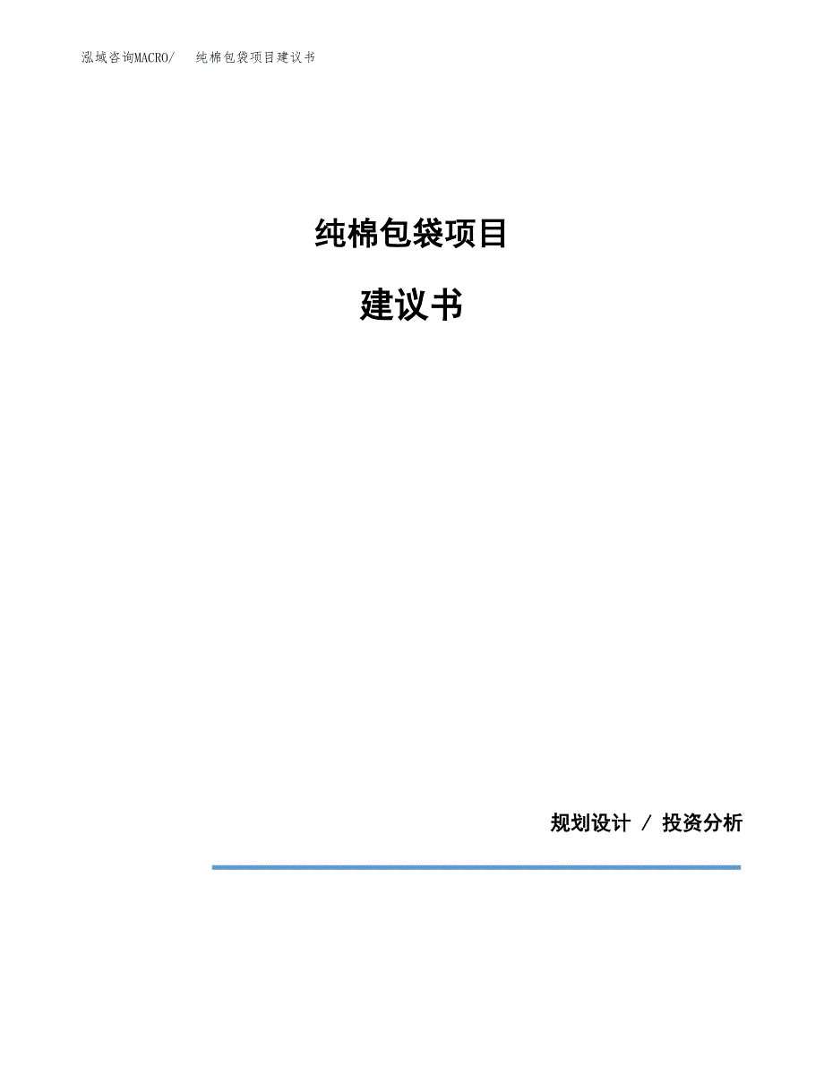 纯棉包袋项目建议书（可研报告）.docx_第1页