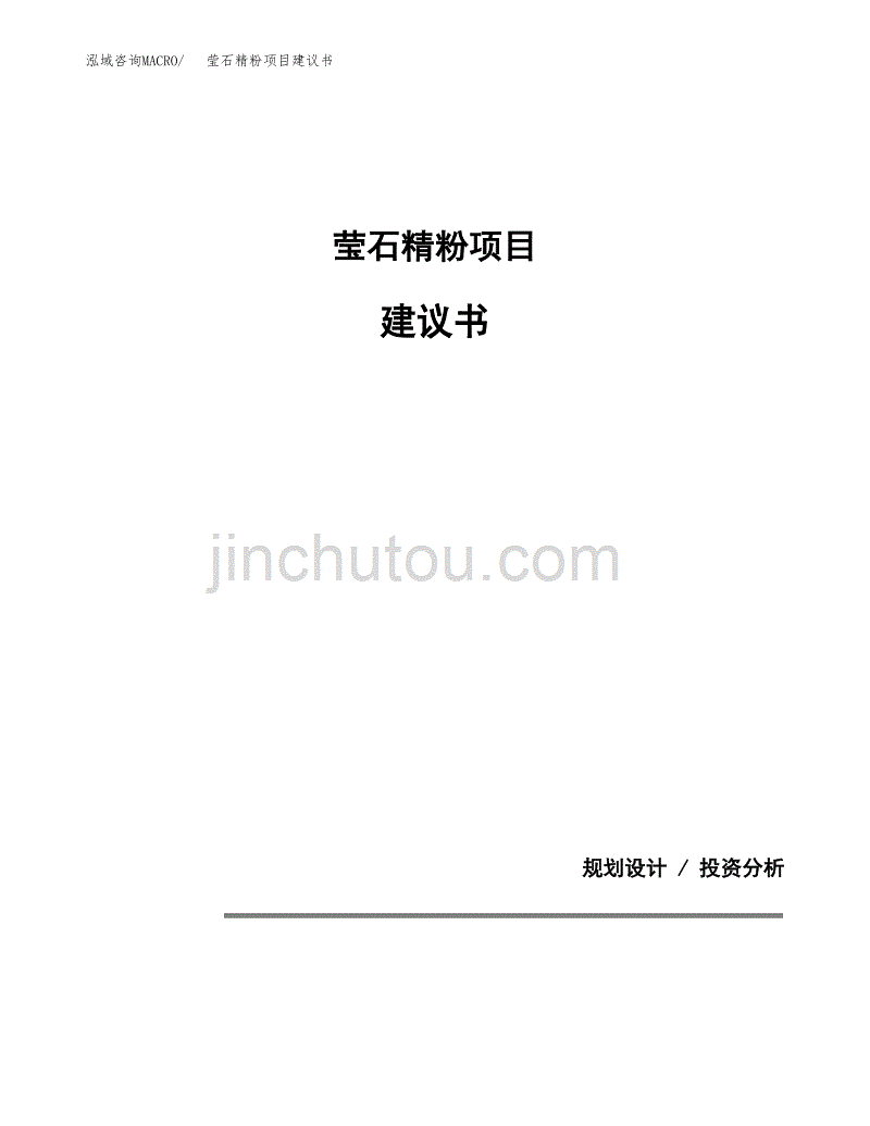 莹石精粉项目建议书（可研报告）.docx_第1页