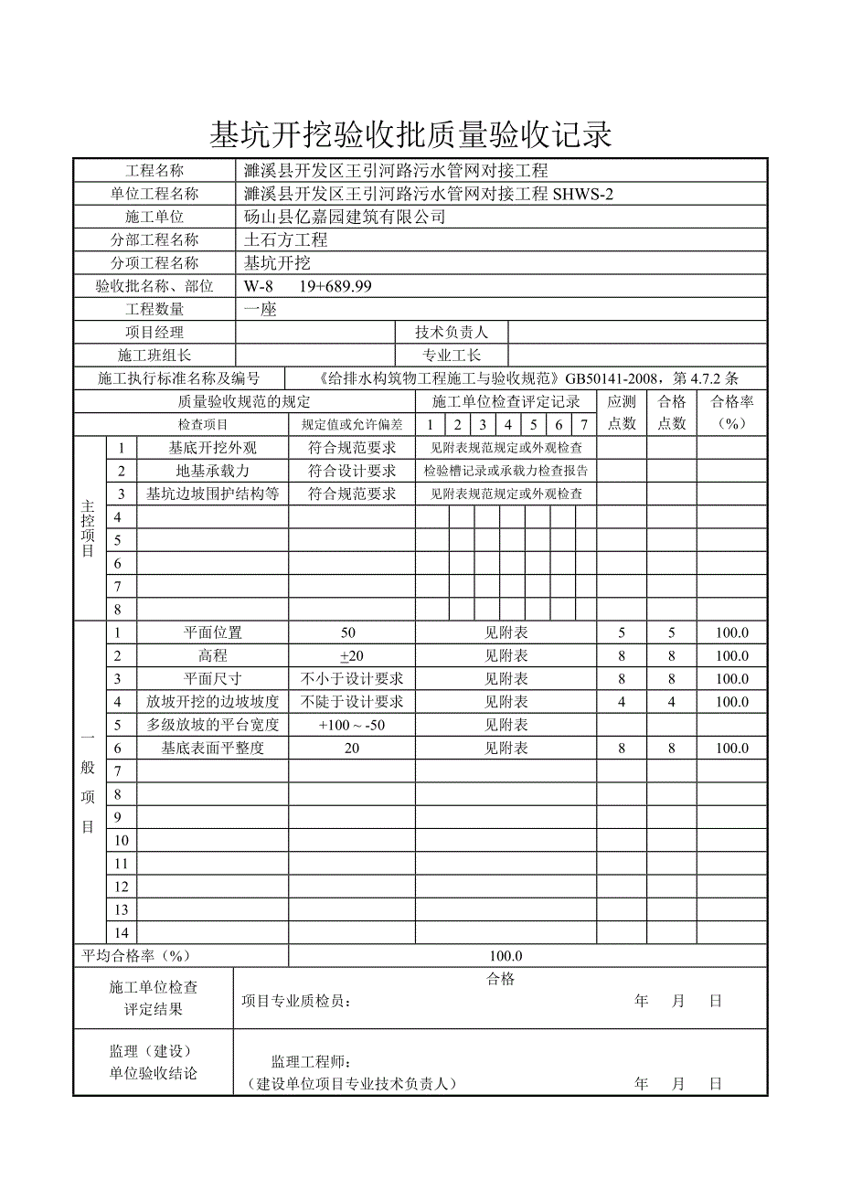 沉井工程检验批全套._第2页