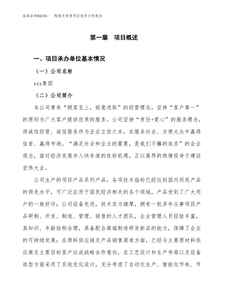 陶瓷发射管项目投资分析报告（总投资14000万元）（48亩）_第2页