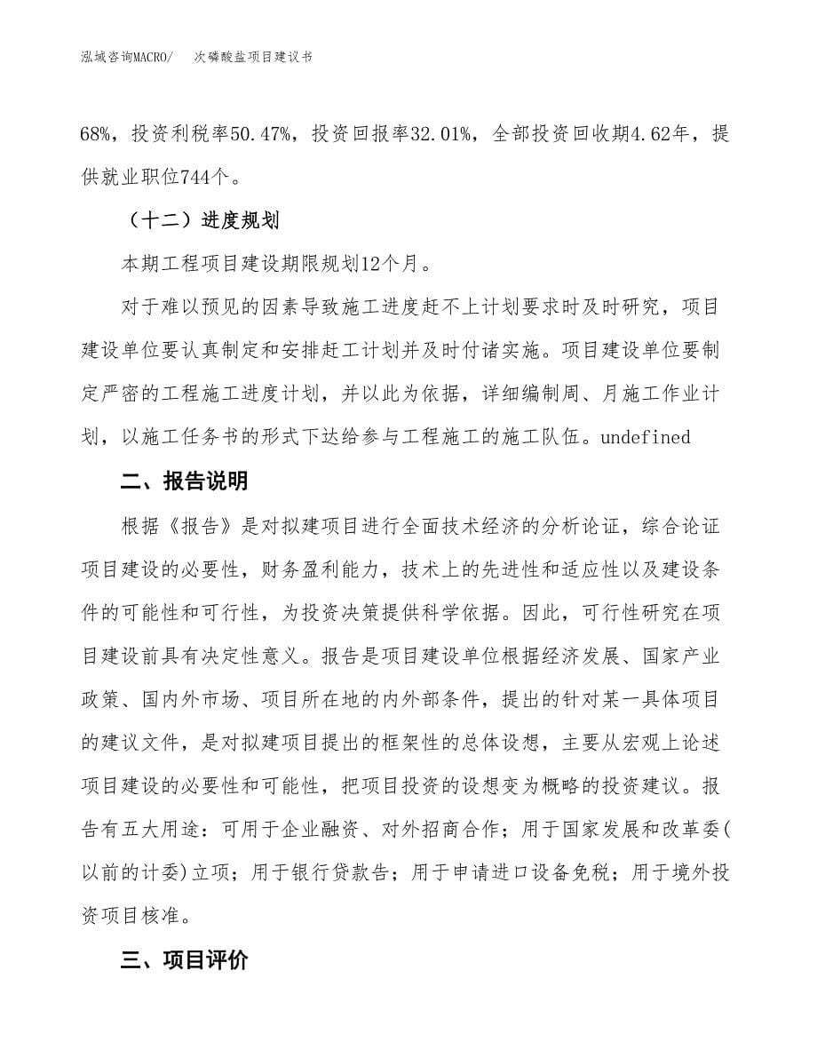 次磷酸盐项目建议书（可研报告）.docx_第5页