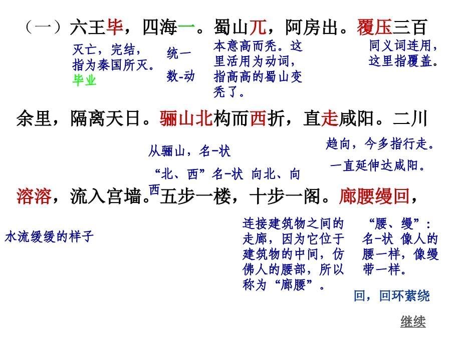 阿房宫赋文章字句分析._第5页