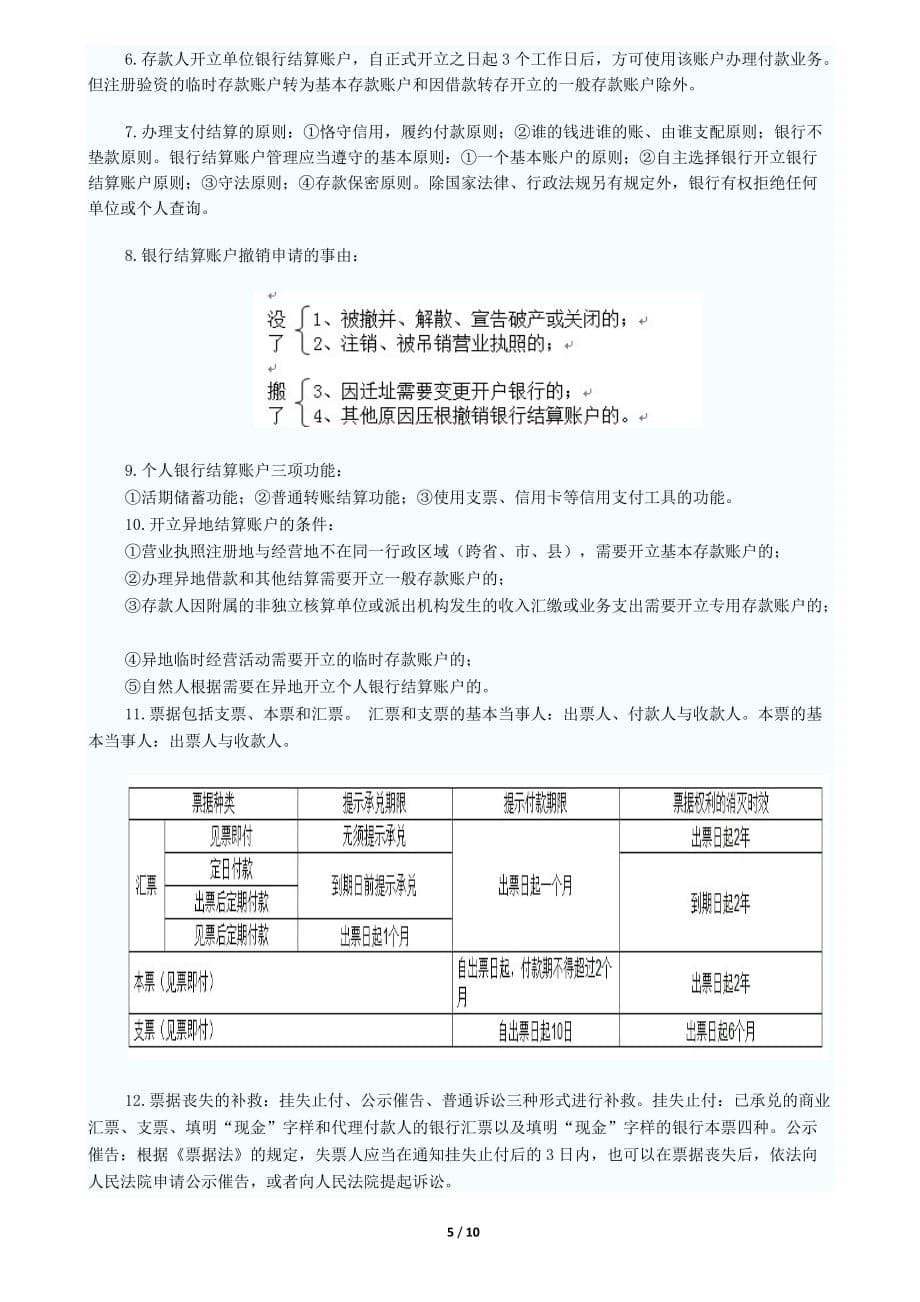 江苏会计从业考试财经法规重点_第5页