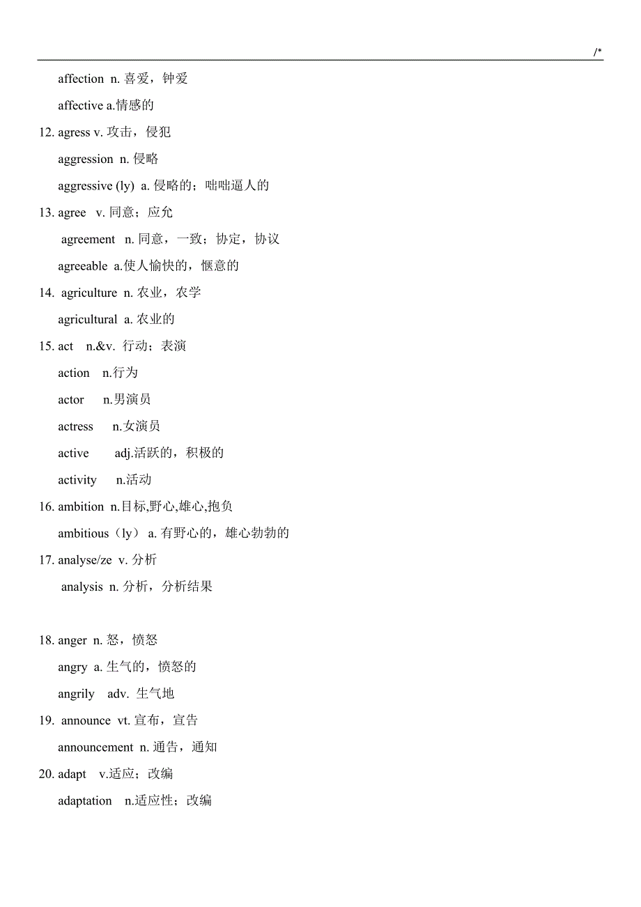 人教出版高级中学英语普通单词变形_第2页