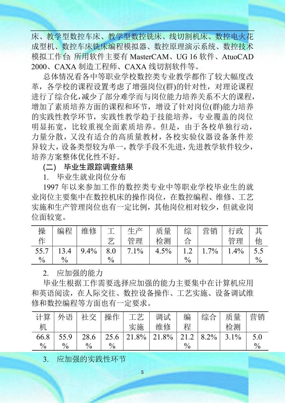 中等职业学校数控专业技术应用专业课程设计及内容论证报告_第5页