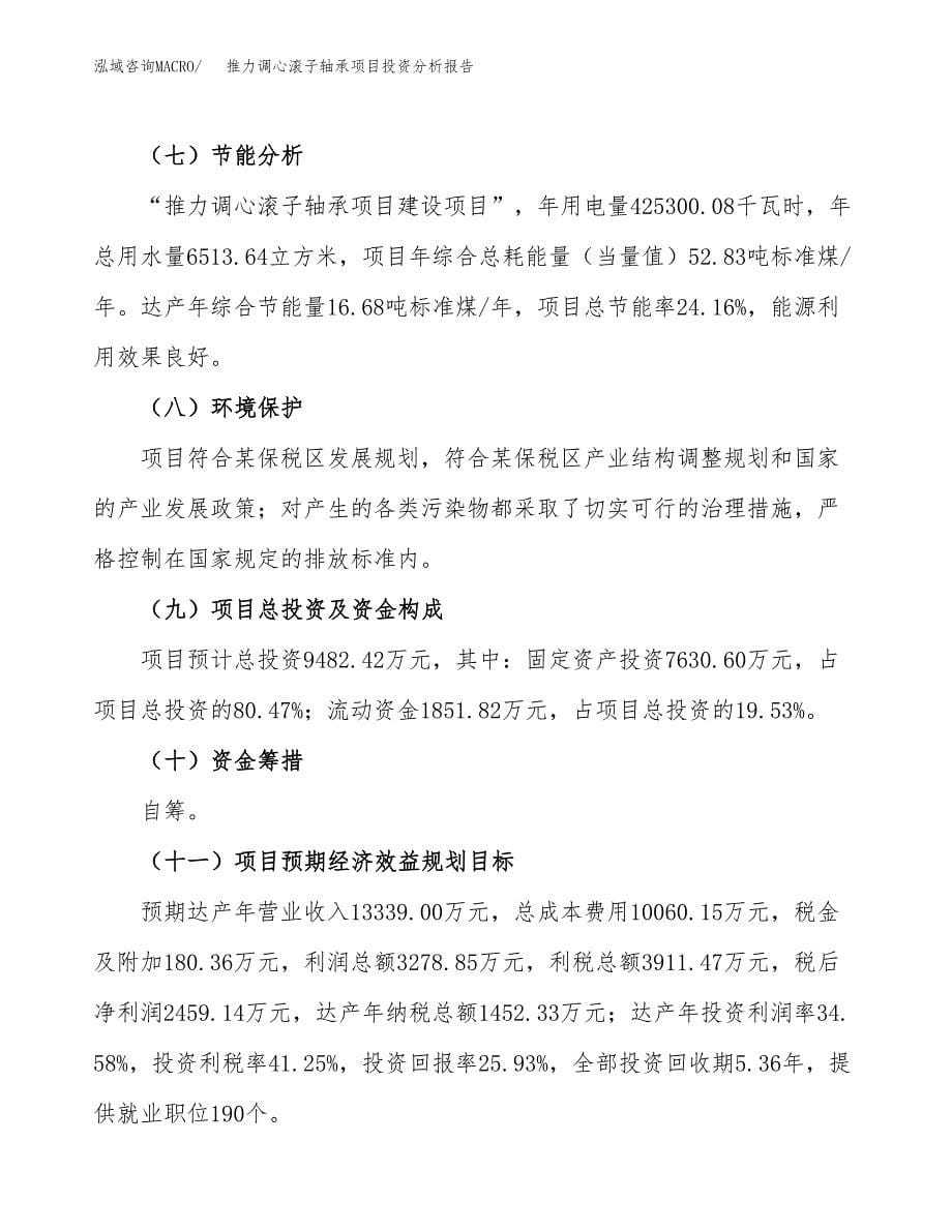 推力调心滚子轴承项目投资分析报告（总投资9000万元）（47亩）_第5页