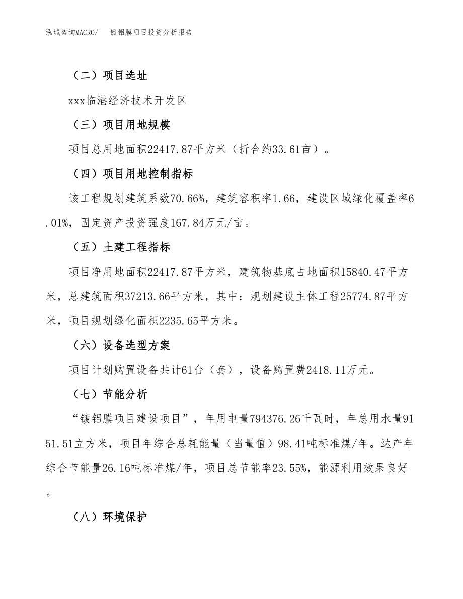 镀铝膜项目投资分析报告（总投资7000万元）（34亩）_第5页