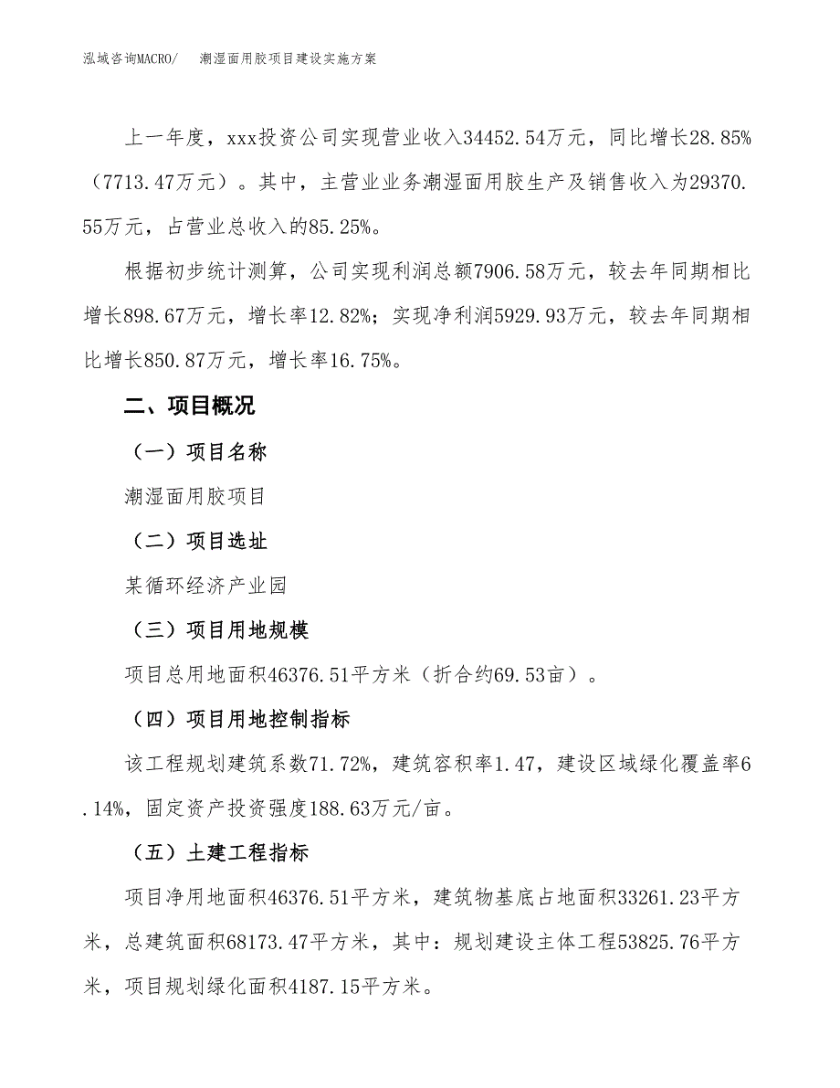 潮湿面用胶项目建设实施方案（模板）_第3页