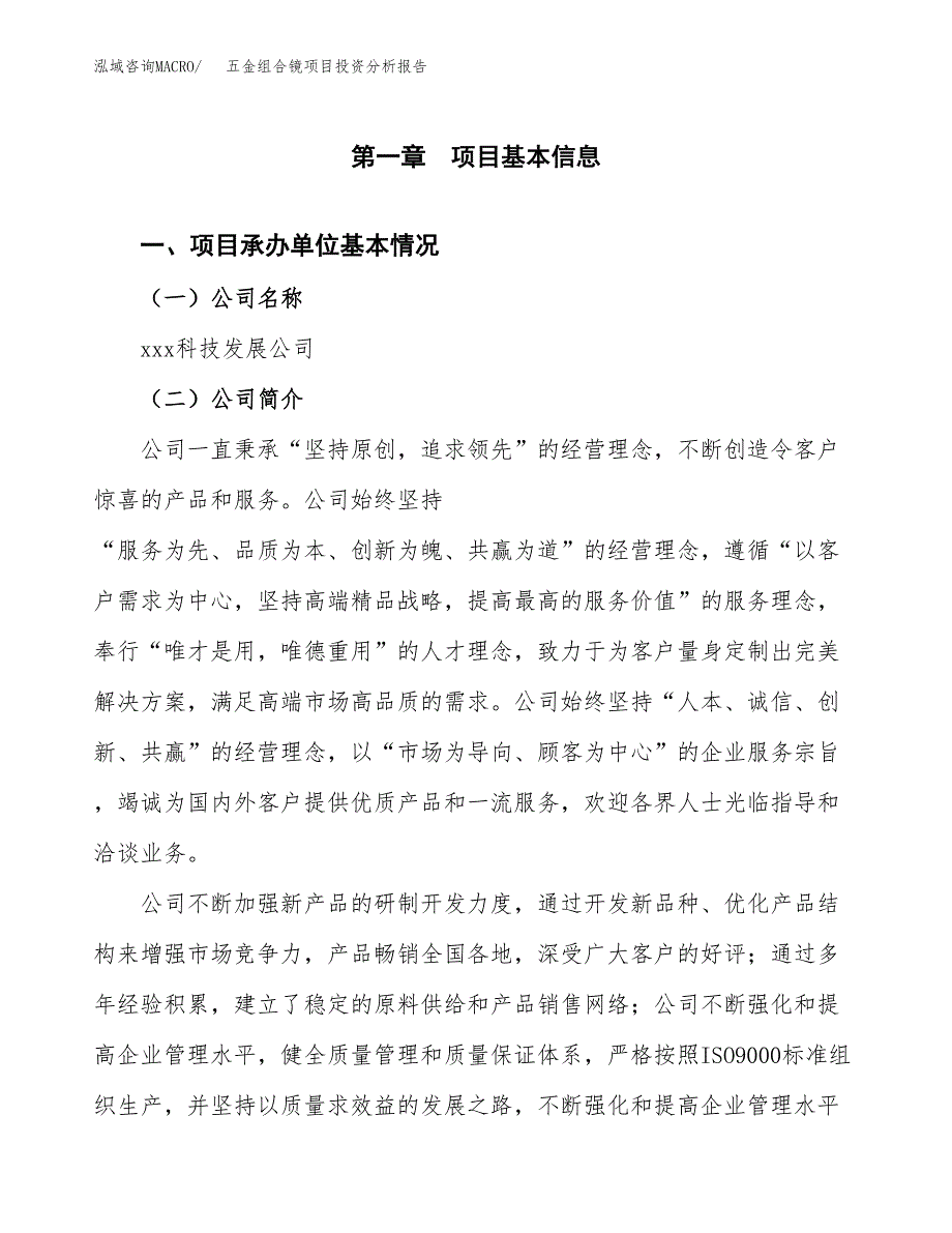 五金组合镜项目投资分析报告（总投资14000万元）（74亩）_第2页