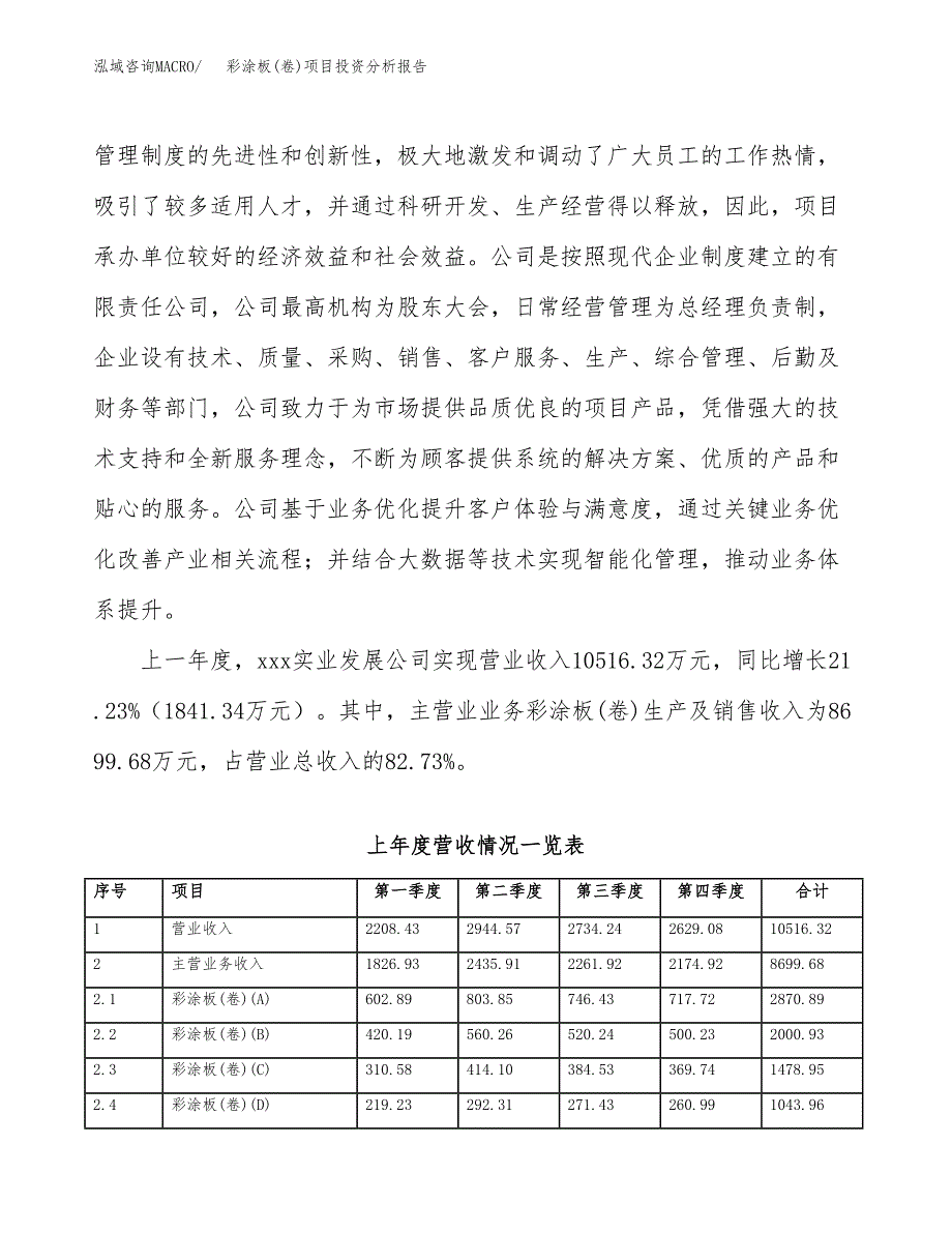 彩涂板(卷)项目投资分析报告（总投资14000万元）（64亩）_第3页