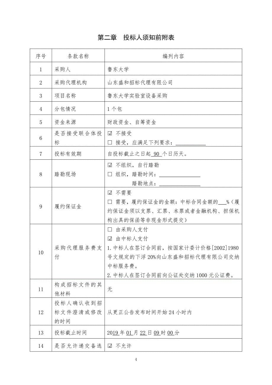 鲁东大学实验室设备采购公开招标文件上册_第5页