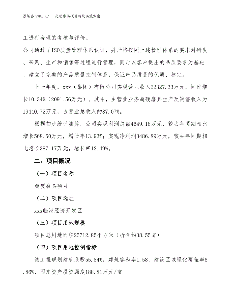 超硬磨具项目建设实施方案（模板）_第3页