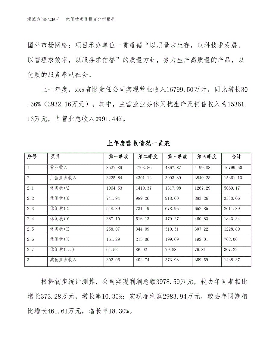 休闲枕项目投资分析报告（总投资9000万元）（33亩）_第3页