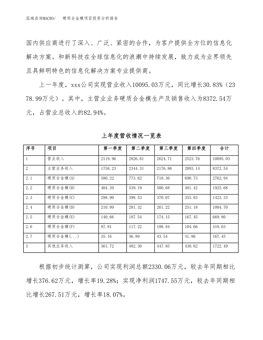 硬质合金模项目投资分析报告（总投资9000万元）（35亩）_第3页