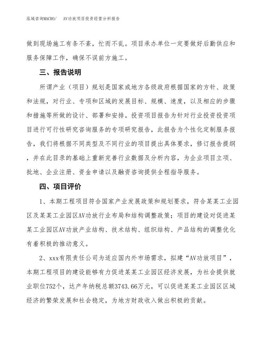 AV功放项目投资经营分析报告模板.docx_第5页