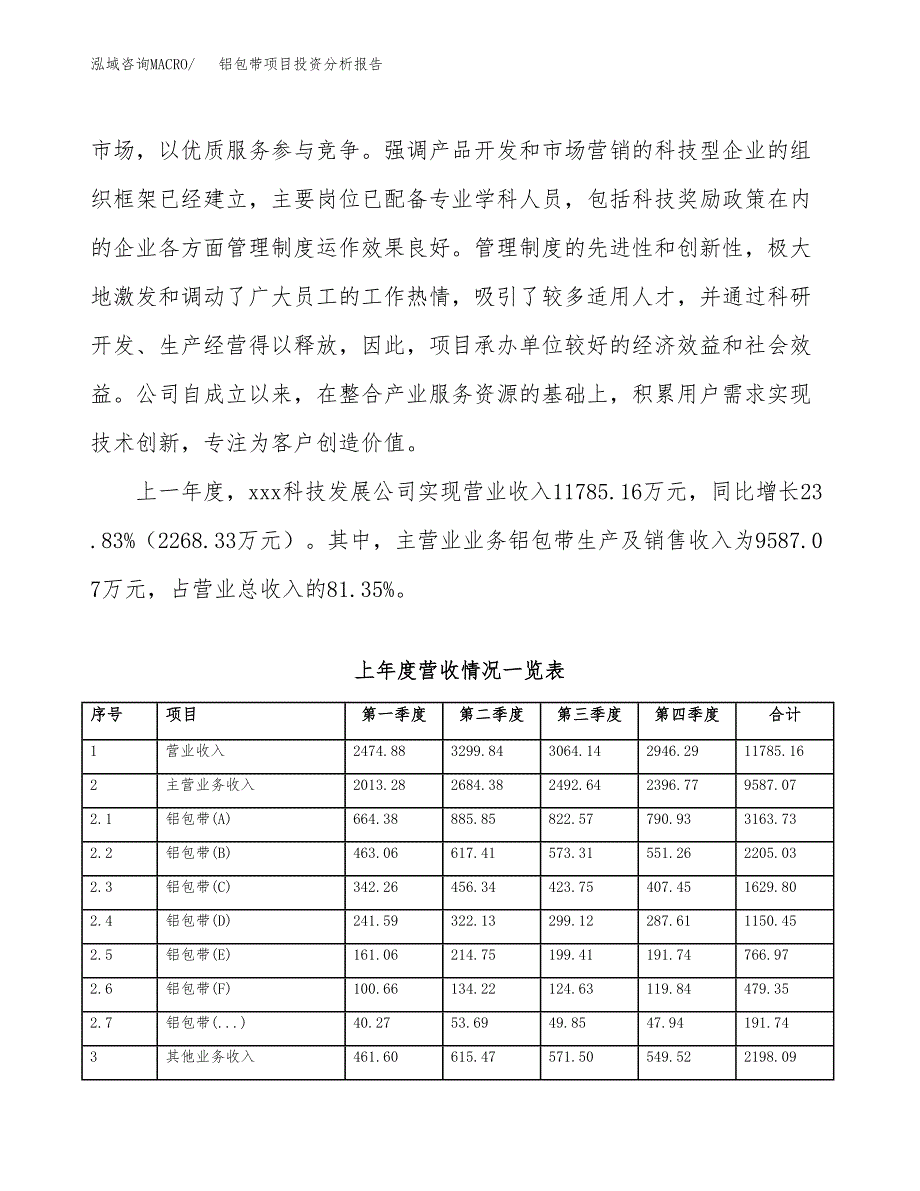 铝包带项目投资分析报告（总投资11000万元）（52亩）_第3页