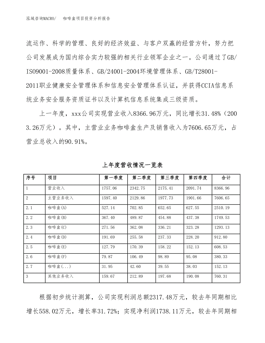 咖啡盒项目投资分析报告（总投资11000万元）（53亩）_第3页