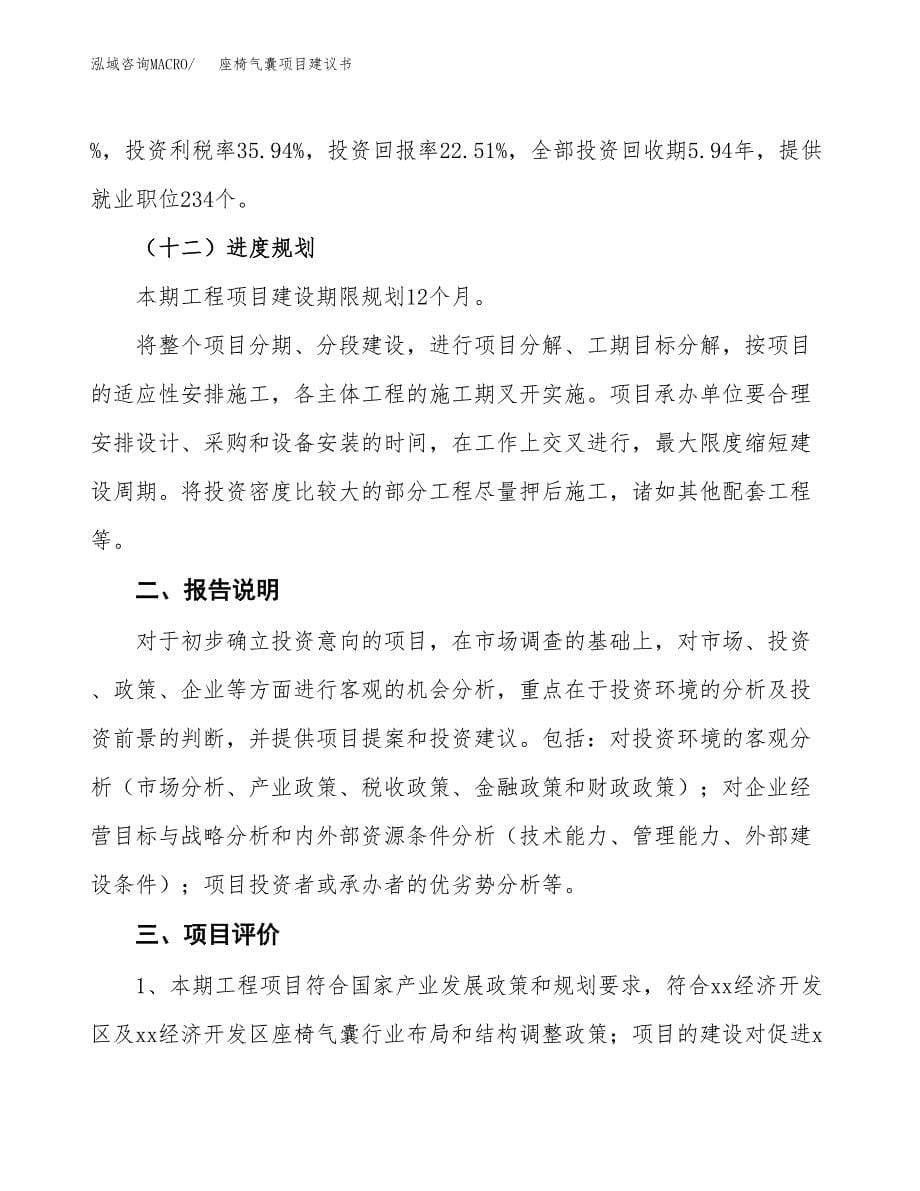 座椅气囊项目建议书（可研报告）.docx_第5页