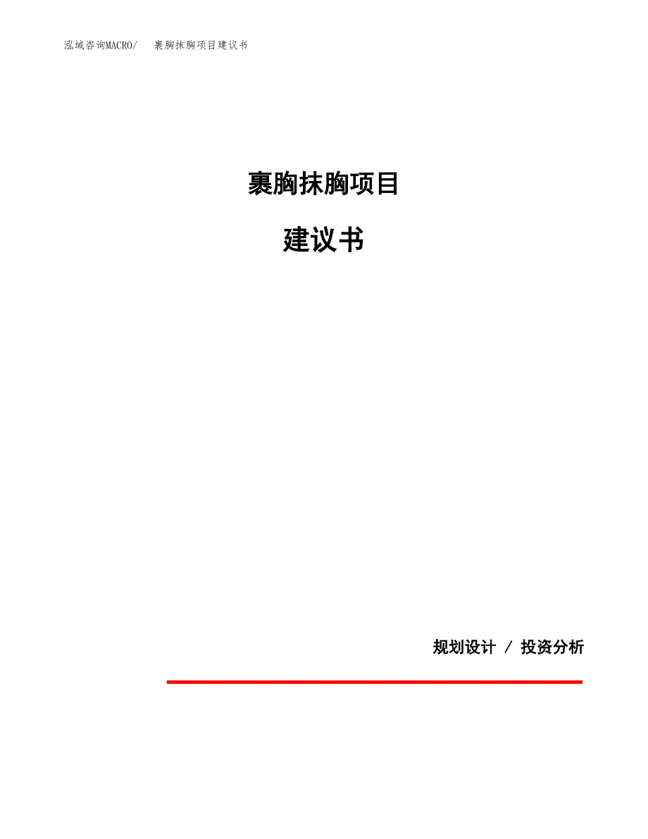 裹胸抹胸项目建议书（可研报告）.docx_第1页