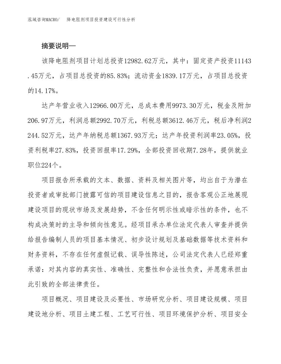 降电阻剂项目投资建设可行性分析.docx_第2页