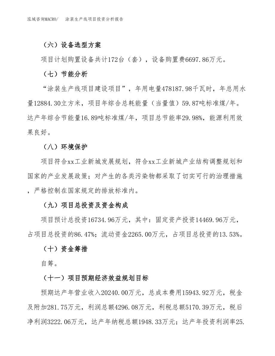 涂装生产线项目投资分析报告（总投资17000万元）（79亩）_第5页