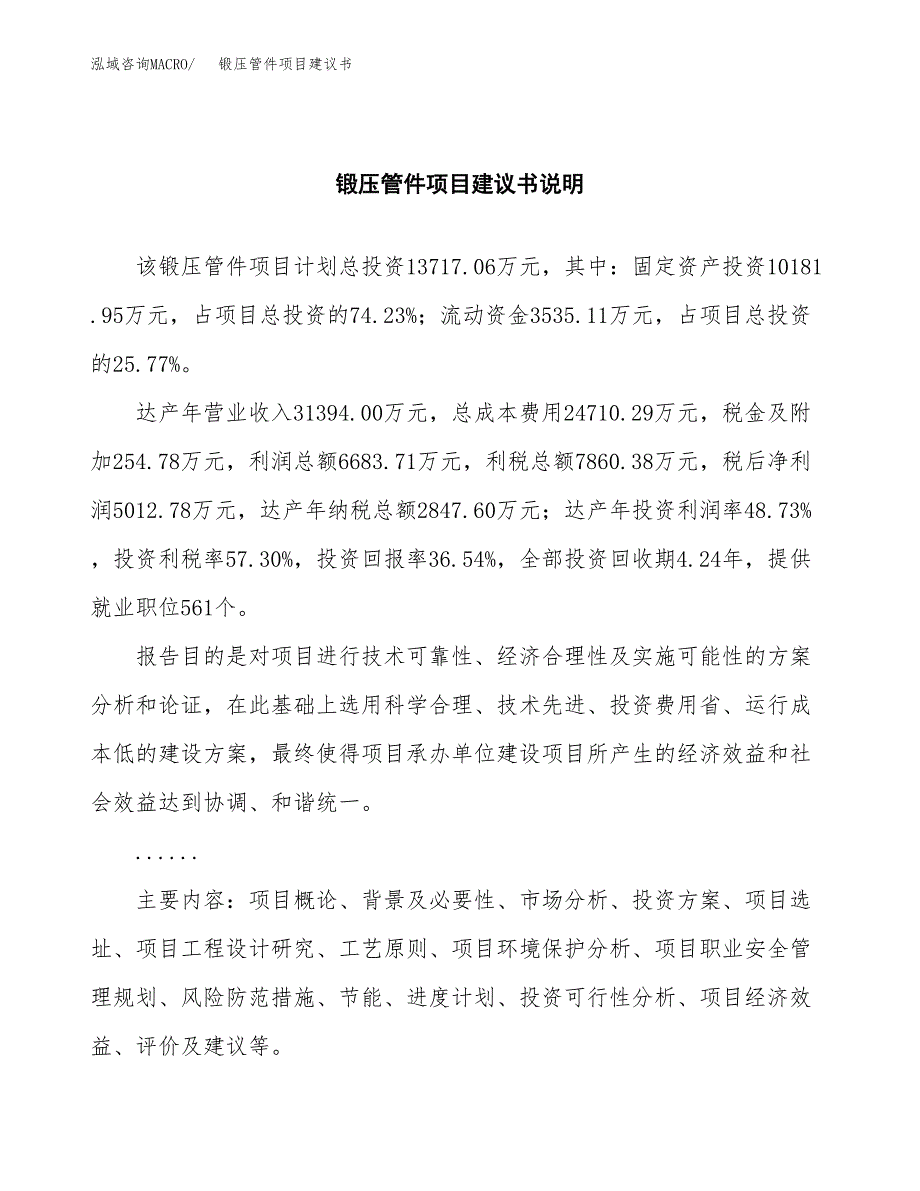 锻压管件项目建议书（可研报告）.docx_第2页