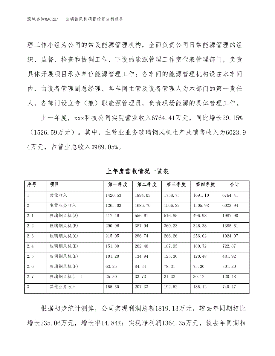 玻璃钢风机项目投资分析报告（总投资6000万元）（28亩）_第3页