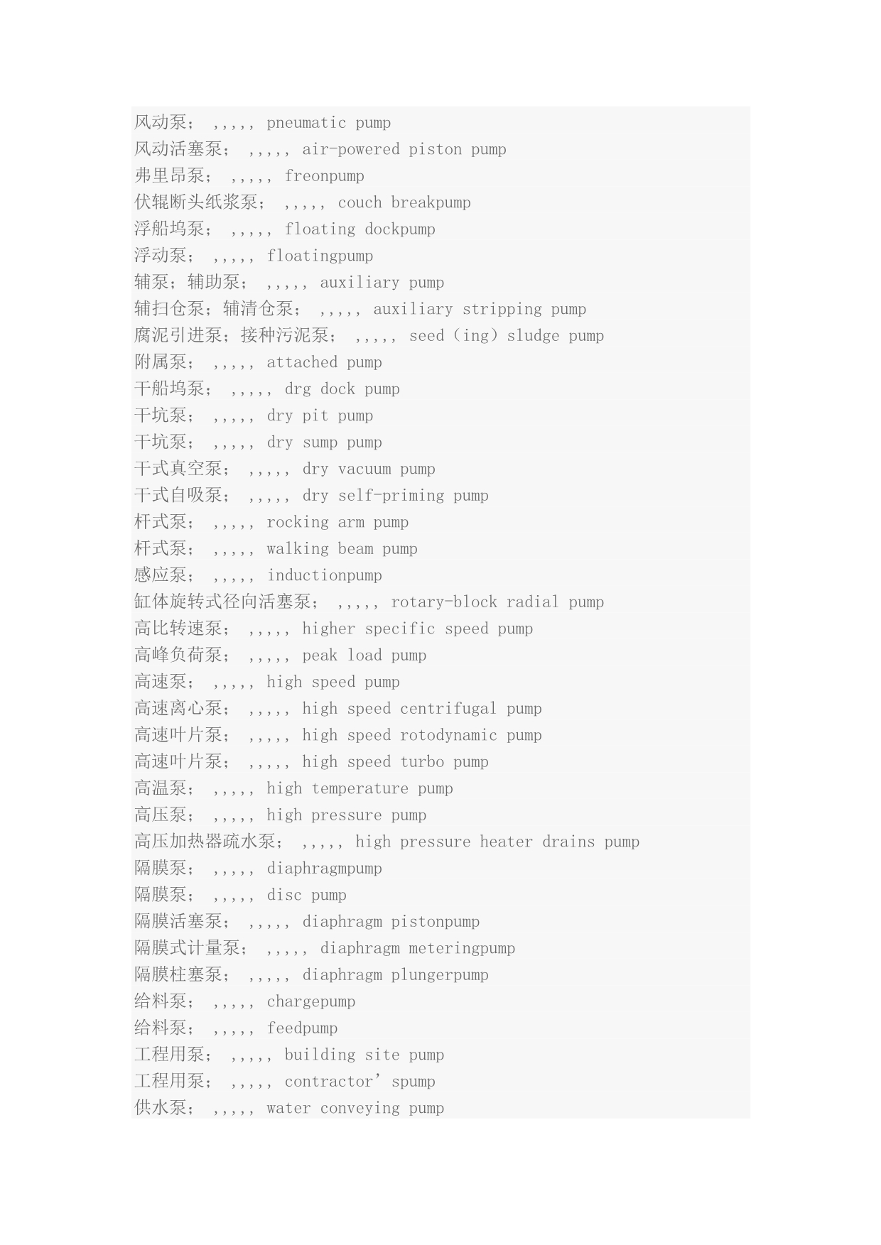 各种泵名汉英对照表._第5页