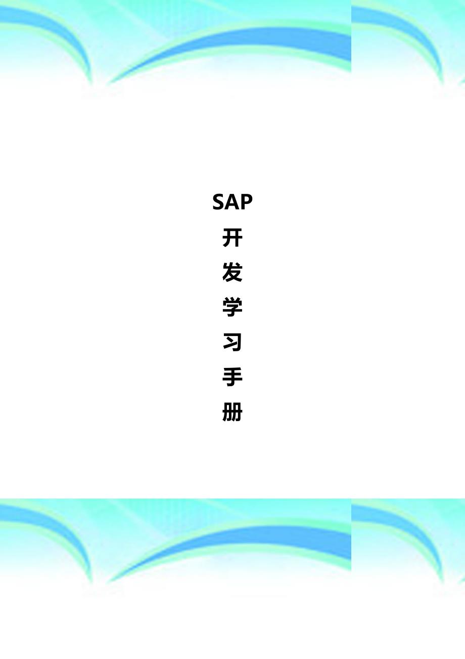 sap开发学习手册简单入门材料提供了大量sap的专业技术以及学习的方向_第3页