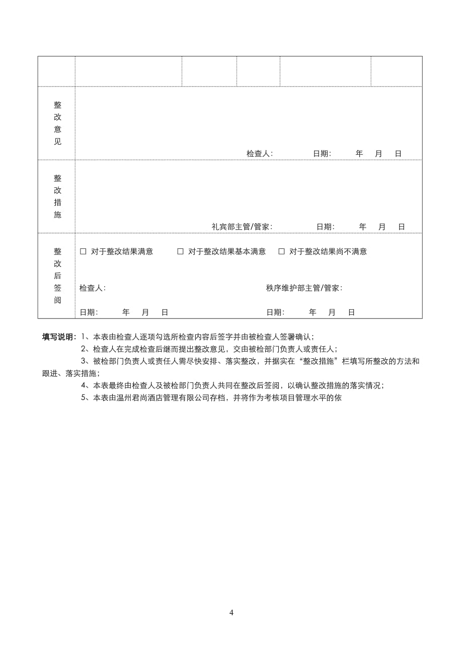 项目物业服务标准检查表(安全管理类)_第4页