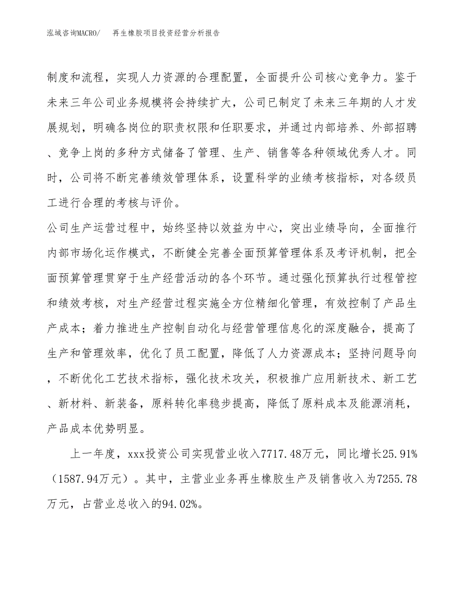 再生橡胶项目投资经营分析报告模板.docx_第2页