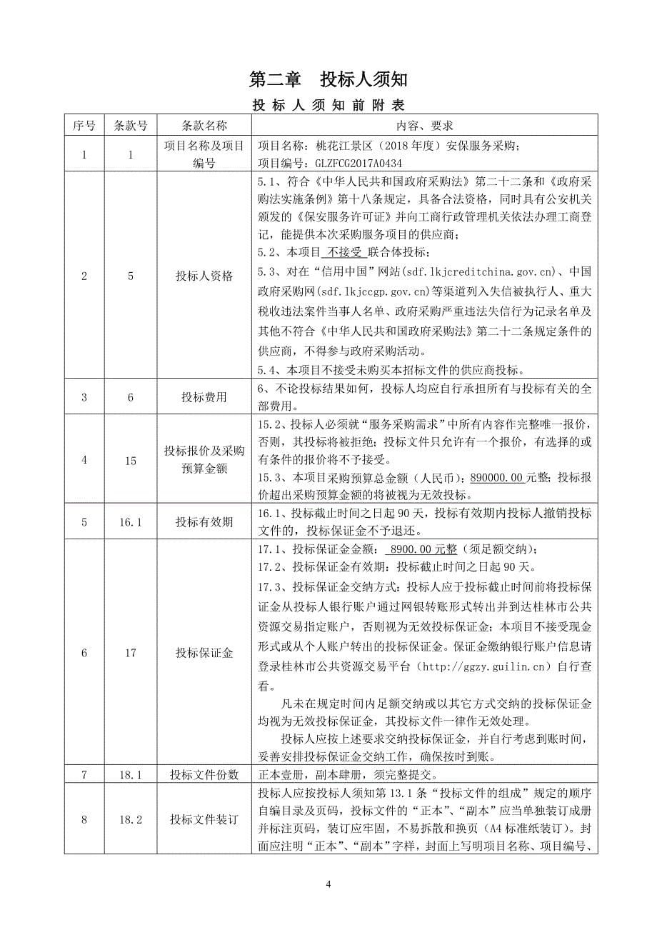 桃花江景区（2018年度）安保服务采购招标文件_第5页