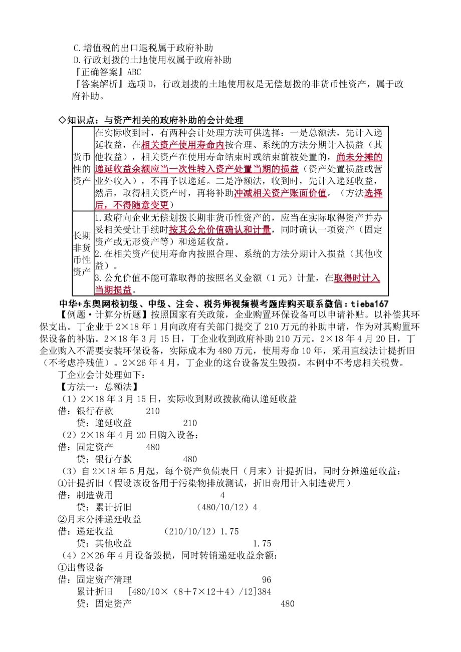 2019年注册会计师考试考前串讲章节知识点汇总第十七章　政府补助_第2页