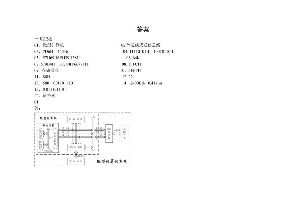 微机原理及应用习题2套(含答案)._第5页