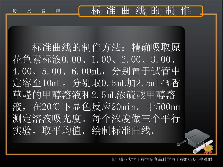 论文答辩：不同螯合剂对核桃青皮中原花色素提取率的影响_第3页