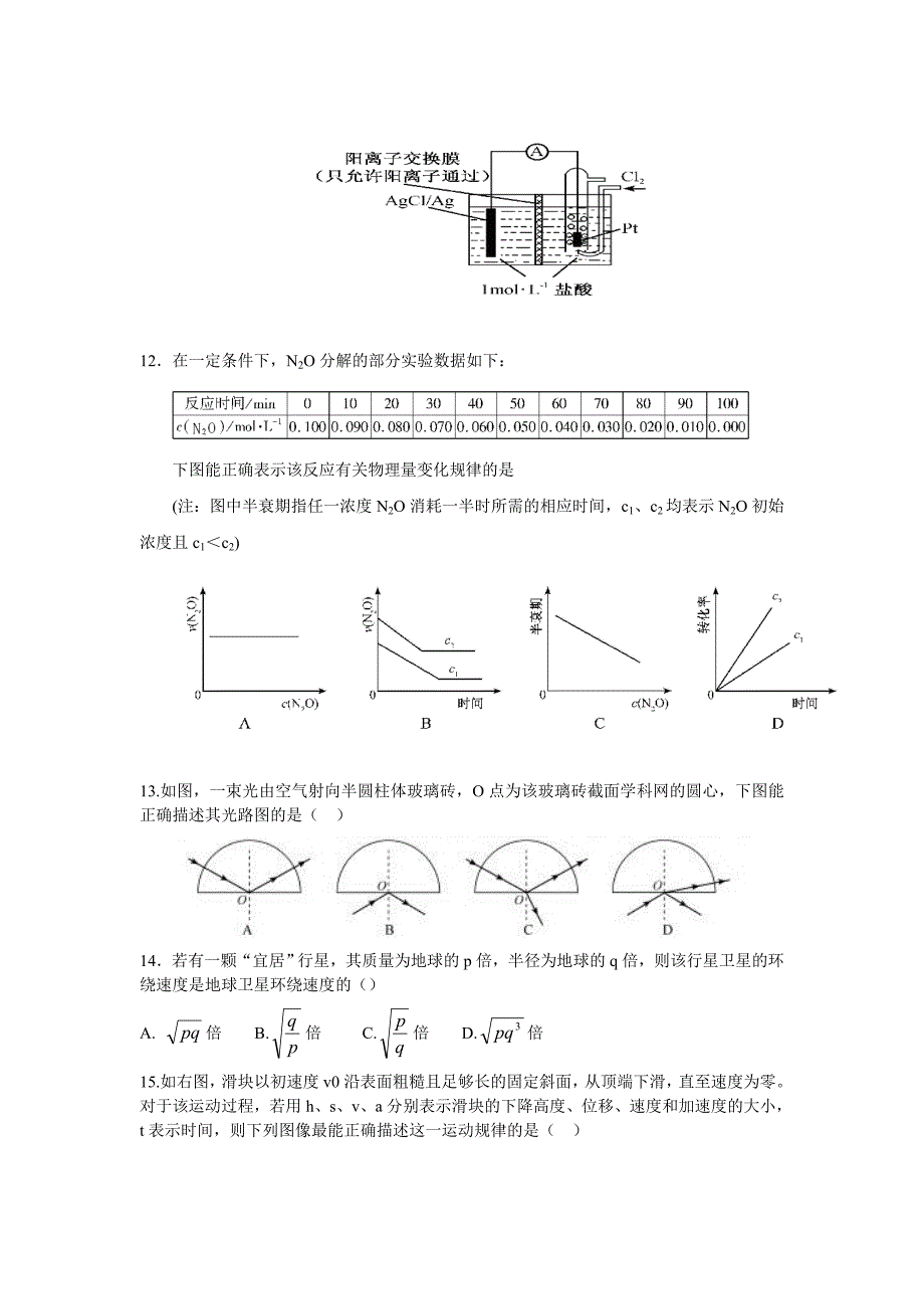 2014年福建省高考理综试题(word精较版有标准答案)_第4页