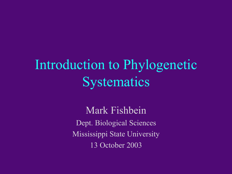 Introduction to Molecular Systematics：分子系统学导论_第1页