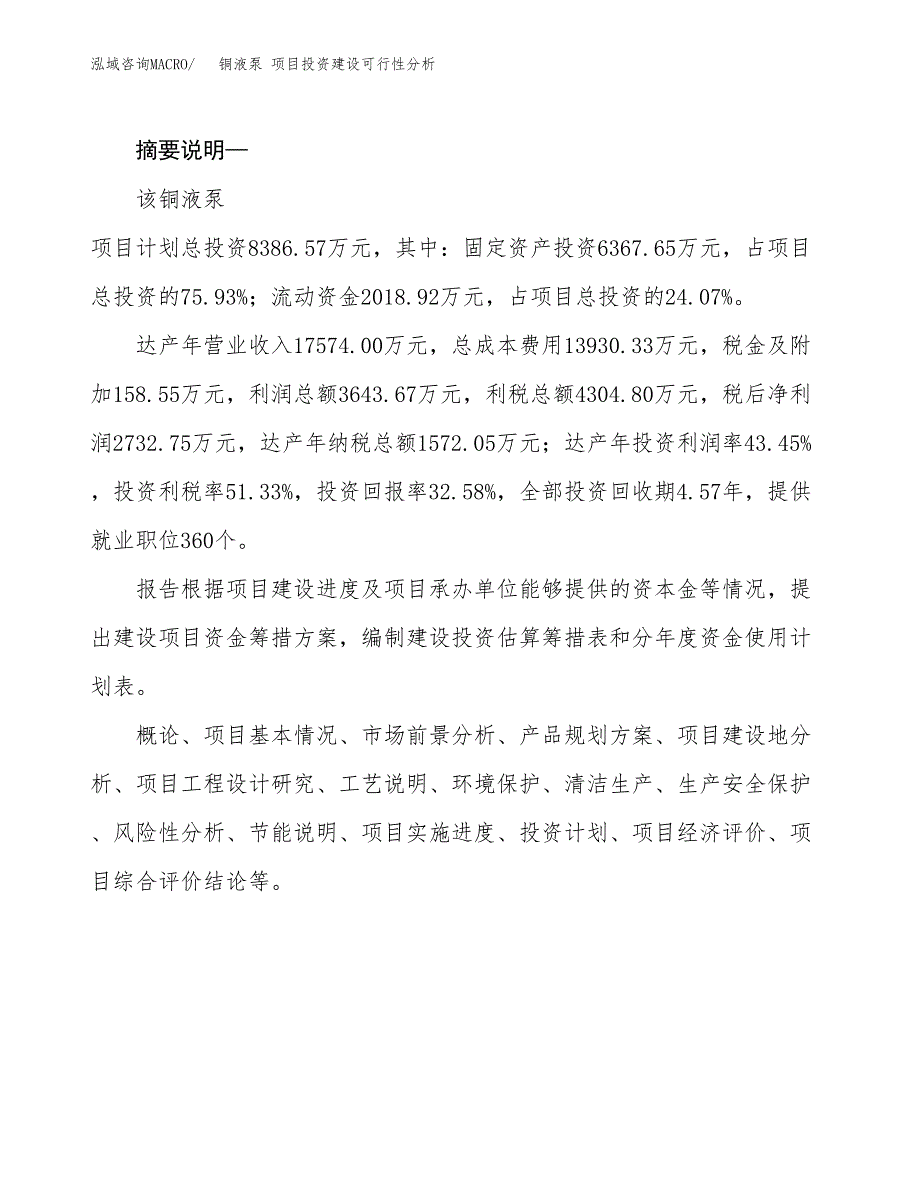 铜液泵 项目投资建设可行性分析.docx_第2页