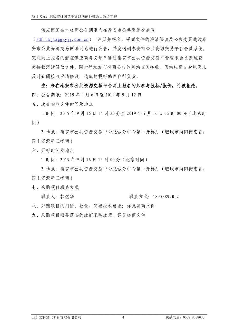 肥城市桃园镇肥梁路两侧外部效果改造工程竞争性磋商文件_第5页