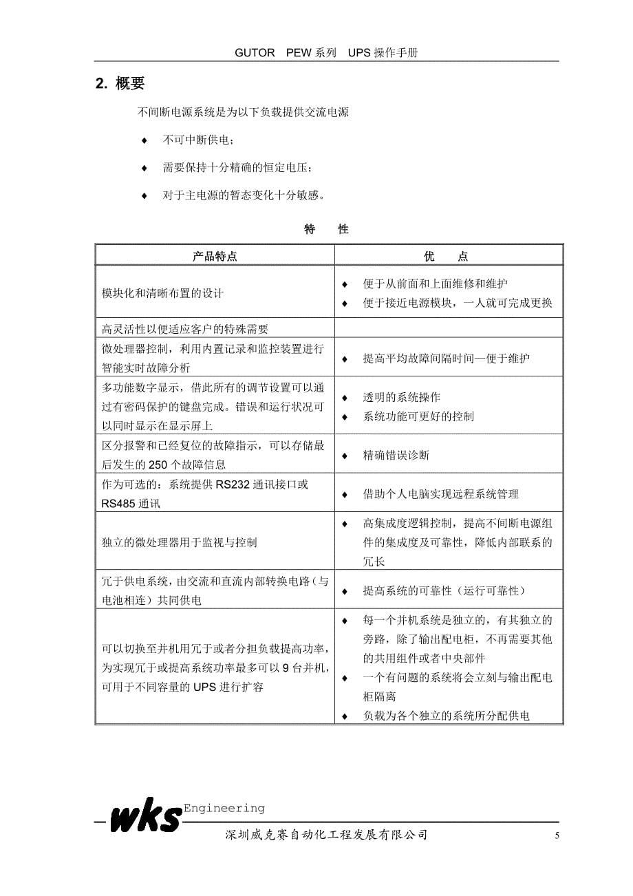 威克赛PEW1000系列UPS 操作手册完整版._第5页