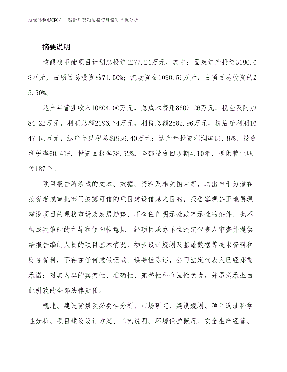 醋酸甲酯项目投资建设可行性分析.docx_第2页