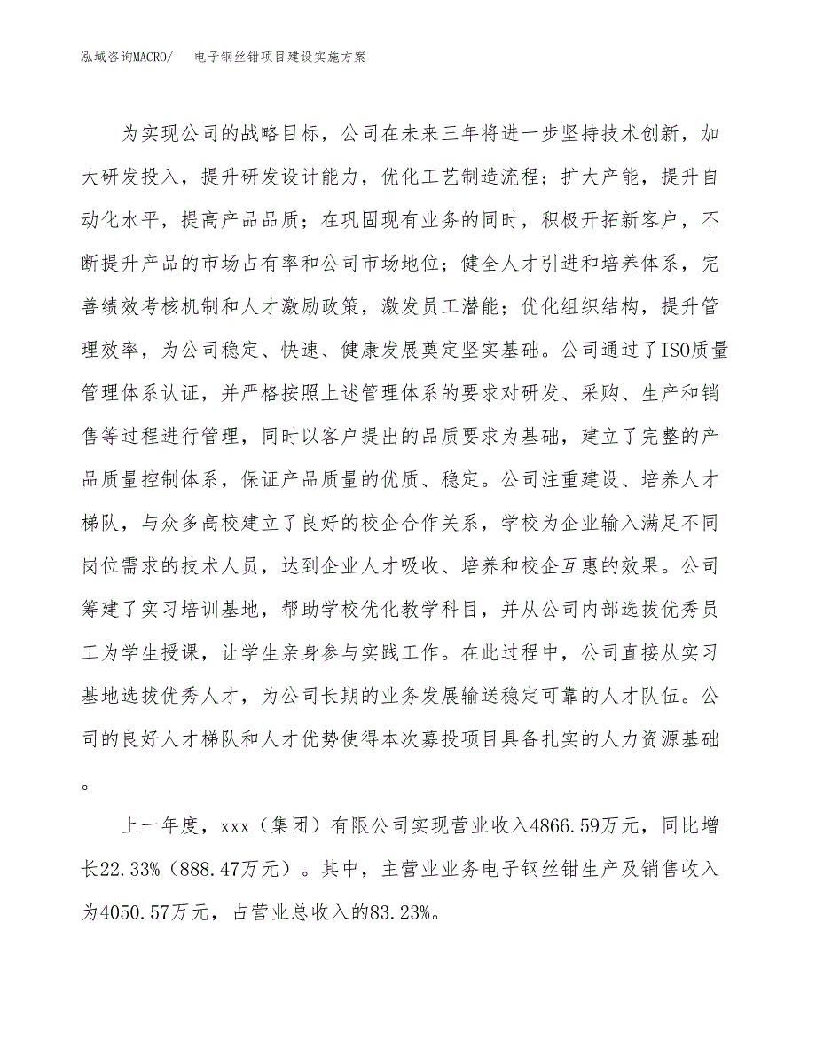 电子钢丝钳项目建设实施方案（模板）_第2页