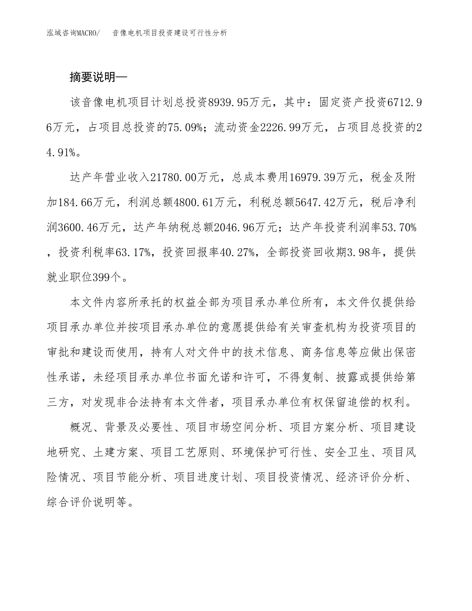 音像电机项目投资建设可行性分析.docx_第2页