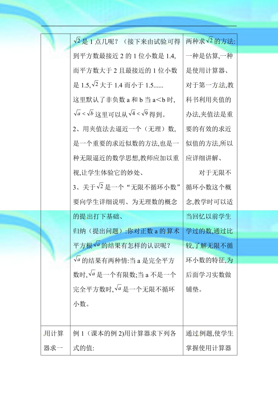 人教版年春七年级数学下册优秀教学导案：.第课时用计算器求算术平方根及其大小比较_第4页