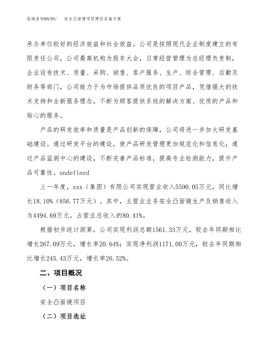 安全凸面镜项目建设实施方案（模板）_第2页