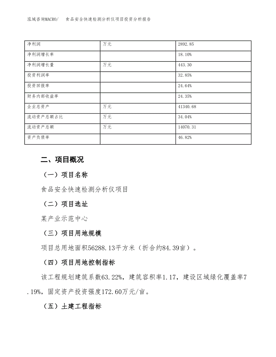 食品安全快速检测分析仪项目投资分析报告（总投资17000万元）（84亩）_第4页